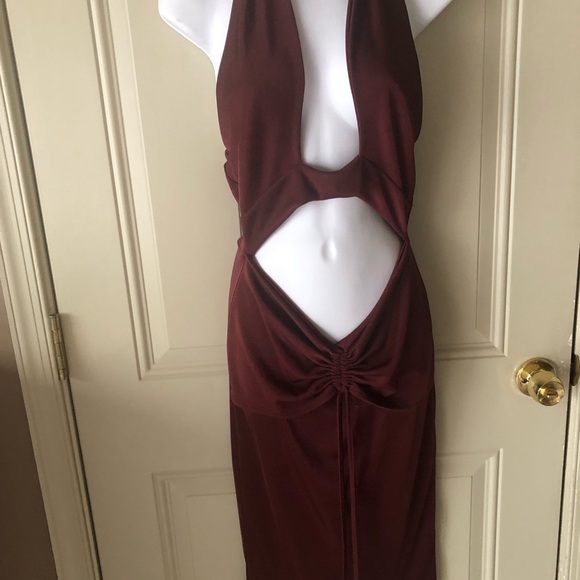 BOOHOO CUTOUT HALTER NECK DRESS SZ 10 - Picture 2 of 8